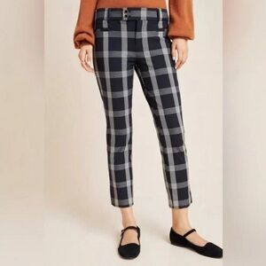 Anthropologie Women’s The Essential Slim Plaid Trouser Size 6